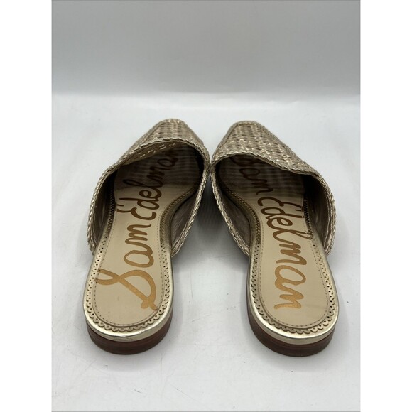 Sam Edelman Metallic Woven Gold Mesh Leona Mules Size 8.5 - Picture 4 of 10